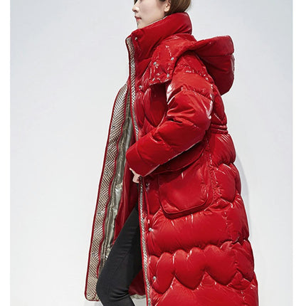 Women's Winter Warm Down Coat Long Hooded Padded Puffer Jacket Outwear