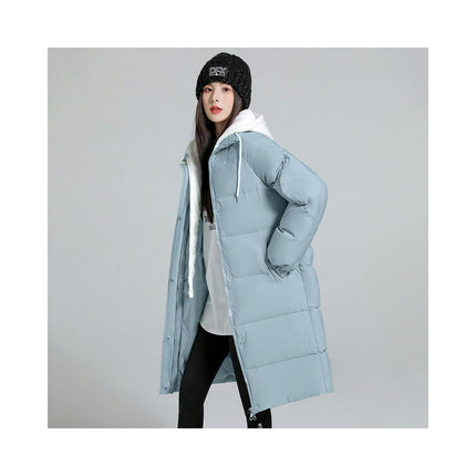 Women Puffer Jacket Winter Warm Quilted Long Hooded Padded Coat