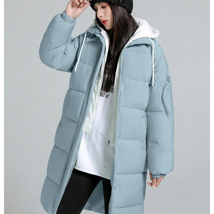 Women Puffer Jacket Winter Warm Quilted Long Hooded Padded Coat