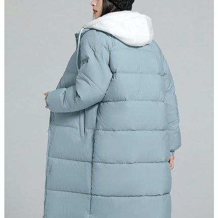 Women Puffer Jacket Winter Warm Quilted Long Hooded Padded Coat