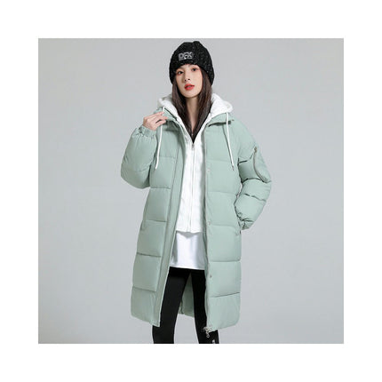 Women Puffer Jacket Winter Warm Quilted Long Hooded Padded Coat