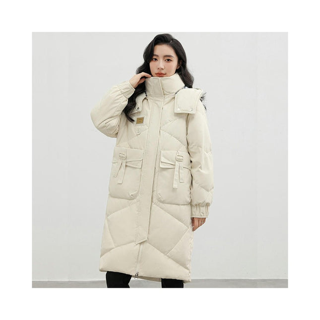 Women's Long Hooded Puffer Jacket Winter Warm Coat Padded Outwear