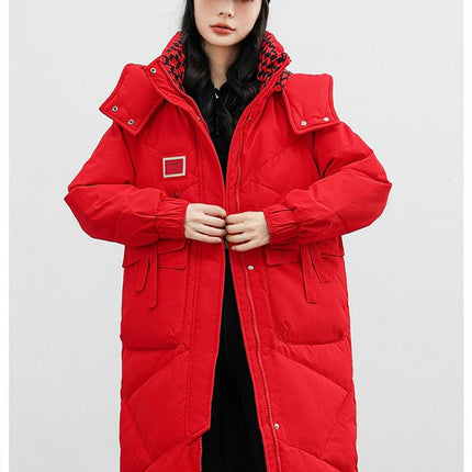 Women's Long Hooded Puffer Jacket Winter Warm Coat Padded Outwear