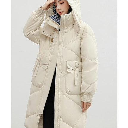 Women's Long Hooded Puffer Jacket Winter Warm Coat Padded Outwear