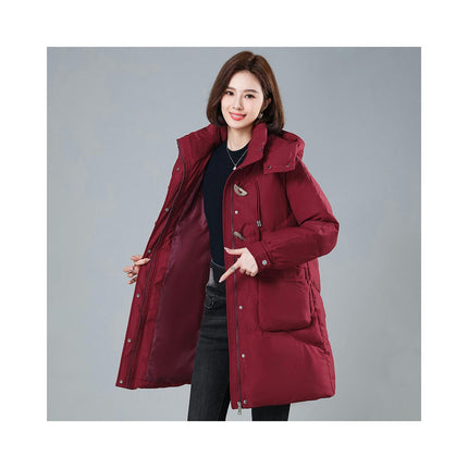 Women Winter Warm Down Coat Hooded Puffer Jacket Padded Outwear