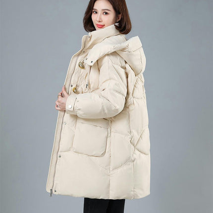 Women Winter Warm Down Coat Hooded Puffer Jacket Padded Outwear