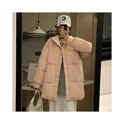 Women Hooded Padded Coat Long Sleeve Puffer Jacket Winter Outerwear