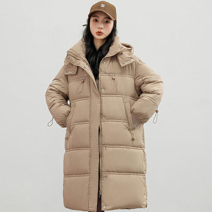 Womens Padded Coats Long Sleeve Hooded Puffer Jackets Winter Outerwear