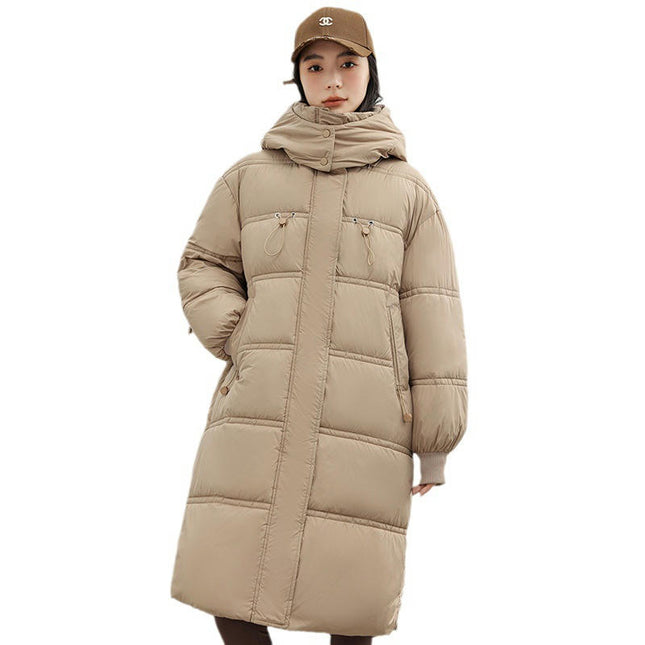 Womens Padded Coats Long Sleeve Hooded Puffer Jackets Winter Outerwear