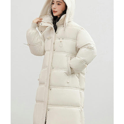 Womens Padded Coats Long Sleeve Hooded Puffer Jackets Winter Outerwear