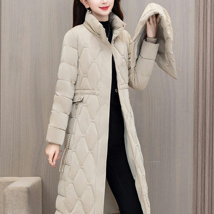 Womens Winter Padded Coats Long Sleeve Hooded Puffer Jackets Outerwear