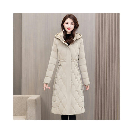 Womens Winter Padded Coats Long Sleeve Hooded Puffer Jackets Outerwear