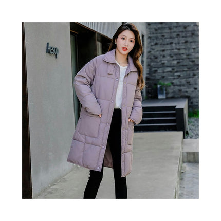 Women Long Puffer Coat Winter Jacket Long Sleeve Outerwear with Pocket