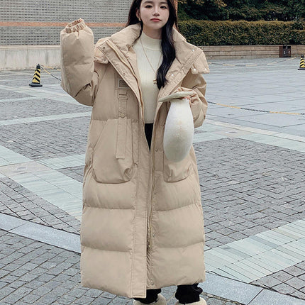 Women's Hooded Puffer Jacket Padded Down Winter Coat Long Outwear