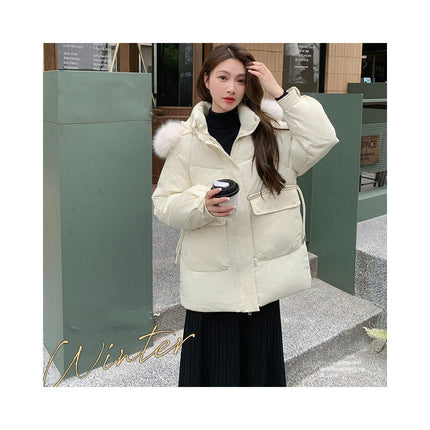 Women's Winter Padded Puffer Coat Warm Jacket with Faux Fur Hood