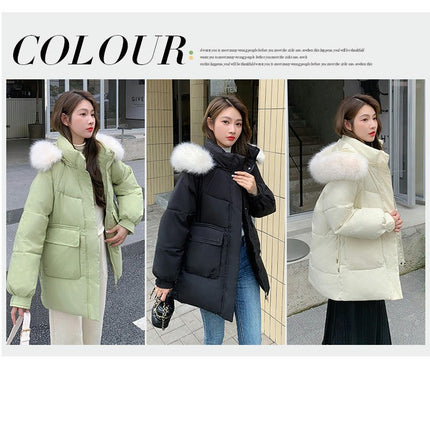 Women's Winter Padded Puffer Coat Warm Jacket with Faux Fur Hood