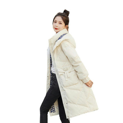 Women's Hooded Winter Down Coat Padded Warm Puffer Jacket Outwear