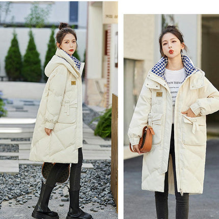 Women's Hooded Winter Down Coat Padded Warm Puffer Jacket Outwear