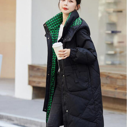 Women's Hooded Winter Down Coat Padded Warm Puffer Jacket Outwear