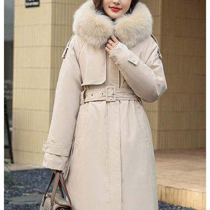 Women's Winter Thicken Jacket Parka Coat with Faux Fur Trim Hood