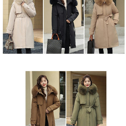 Women's Winter Thicken Jacket Parka Coat with Faux Fur Trim Hood