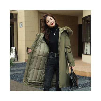 Women's Winter Thicken Jacket Parka Coat with Faux Fur Trim Hood