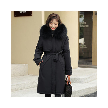 Women's Winter Thicken Jacket Parka Coat with Faux Fur Trim Hood