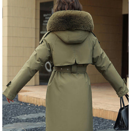 Women's Winter Thicken Jacket Parka Coat with Faux Fur Trim Hood