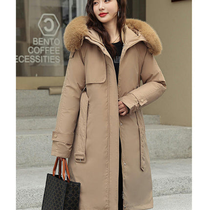 Women's Winter Thicken Jacket Parka Coat with Faux Fur Trim Hood