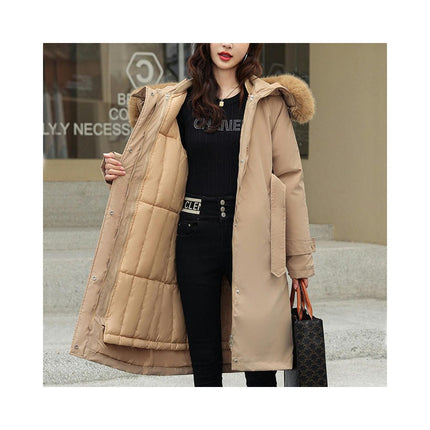 Women's Winter Thicken Jacket Parka Coat with Faux Fur Trim Hood