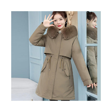 Women's Winter Warm Parka Jacket Fleece Lined Long Coat with Hood