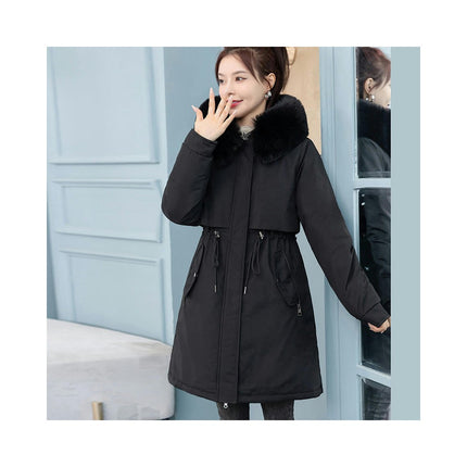 Women's Winter Warm Parka Jacket Fleece Lined Long Coat with Hood