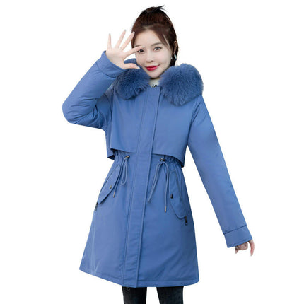 Women's Winter Warm Parka Jacket Fleece Lined Long Coat with Hood