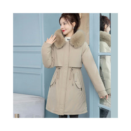 Women's Winter Warm Parka Jacket Fleece Lined Long Coat with Hood