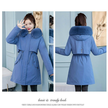 Women's Winter Warm Parka Jacket Fleece Lined Long Coat with Hood