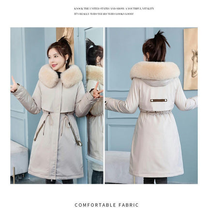 Women's Winter Lined Parka Jacket Hooded Long Winter Warm Coat