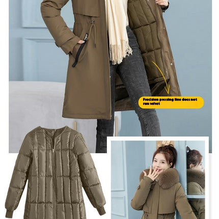 Women's Winter Lined Parka Jacket Hooded Long Winter Warm Coat