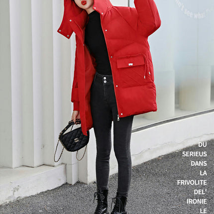 Women's Hooded Thickened Down Coat Winter Padded Puffer Jacket