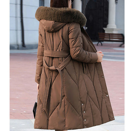 Women's Padded Down Coat Winter Hooded Puffer Jacket Warm Outerwear