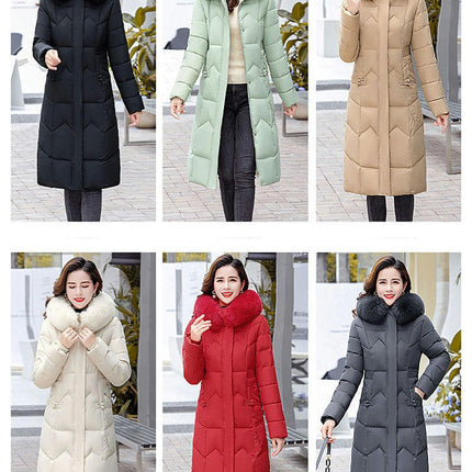 Women's Winter Hooded Long Puffer Jacket Outerwear Warm Down Coat