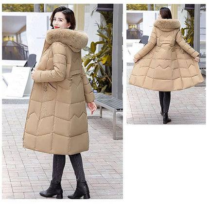 Women's Winter Hooded Long Puffer Jacket Outerwear Warm Down Coat