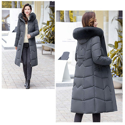 Women's Winter Hooded Long Puffer Jacket Outerwear Warm Down Coat