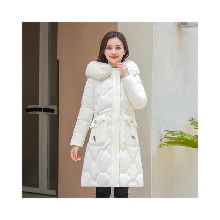 Women's Long Winter Coat Hooded Puffer Warm Padded Puffy Jackets