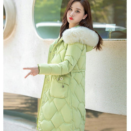 Women's Long Winter Coat Hooded Puffer Warm Padded Puffy Jackets