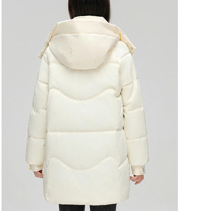 Women's Hooded Puffer Jacket Long Sleeve Winter Warm Padded Coat