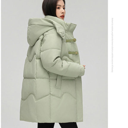 Women's Hooded Puffer Jacket Long Sleeve Winter Warm Padded Coat