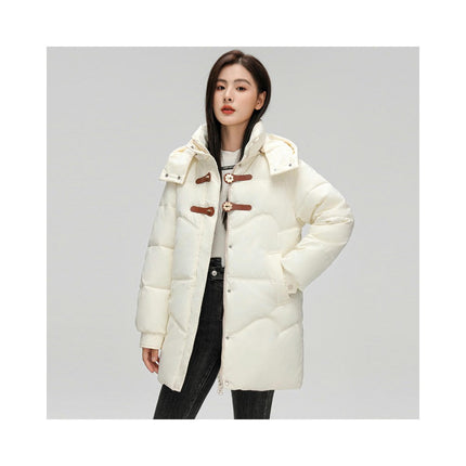 Women's Hooded Puffer Jacket Long Sleeve Winter Warm Padded Coat