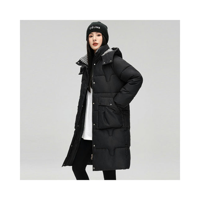 Women's Winter Padded Hooded Down Coat Long Puffer Jacket Outerwear