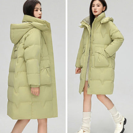 Women's Winter Padded Hooded Down Coat Long Puffer Jacket Outerwear