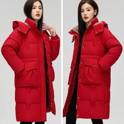 Women's Winter Padded Hooded Down Coat Long Puffer Jacket Outerwear